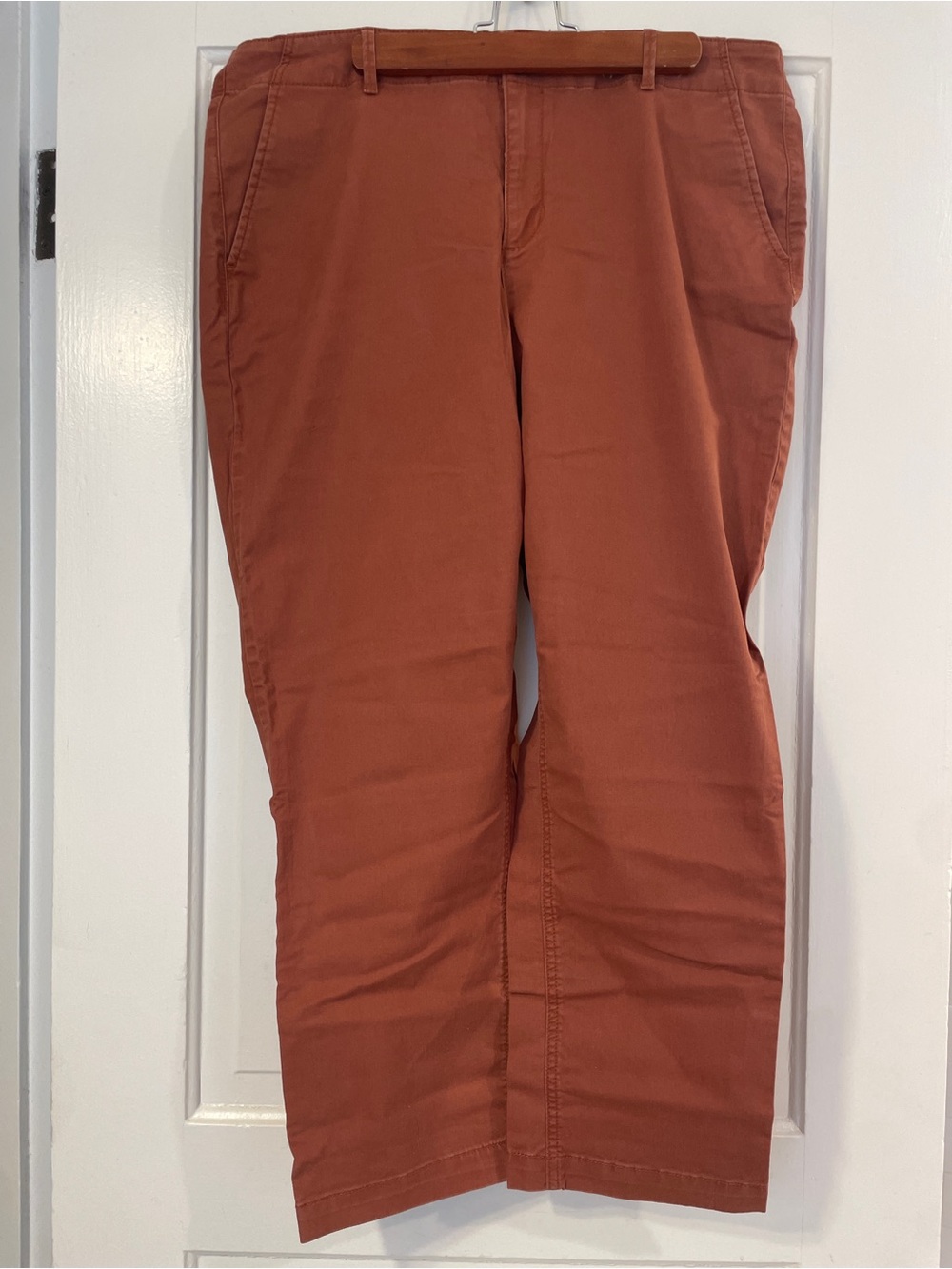 LOFT Straight-Leg Monroe Slim Chinos in Rust Size 14